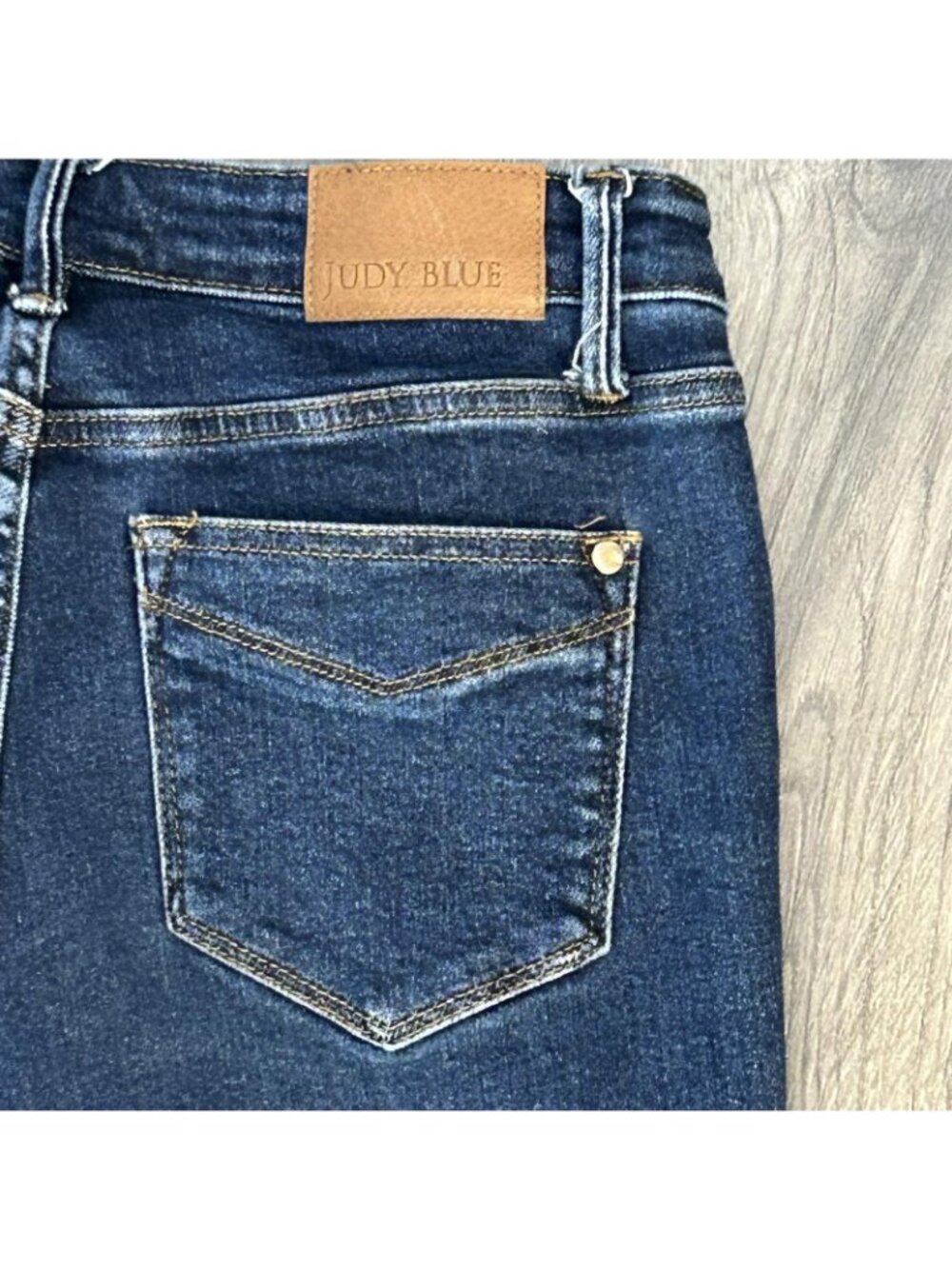 Judy Blue Straight Jeans Womens 9/29 Dark Wash Tummy Control Stretch Denim 88575 - Picture 3 of 13